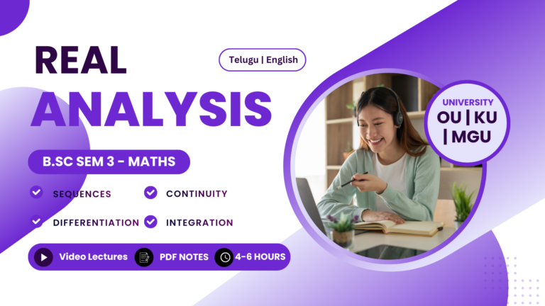 3rd Sem Maths — Real Analysis — OU | KU | MGU