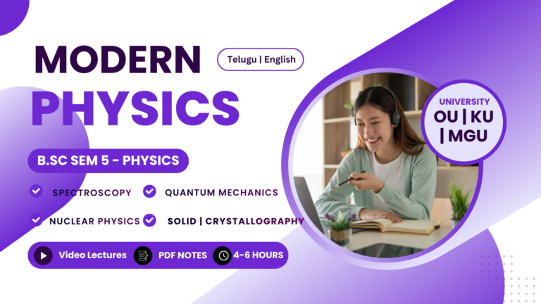 5th Sem Physics — Modern physics — OU | KU | MGU