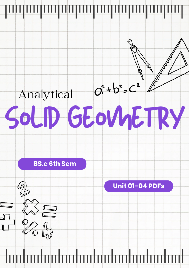 6th Sem Maths — Analytical Solid Geometry PDFs OU KU MGU